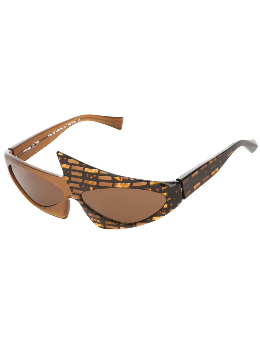 Alain Mikli Oval Asymmetrical Sunglasses in Brown for Men - Lyst