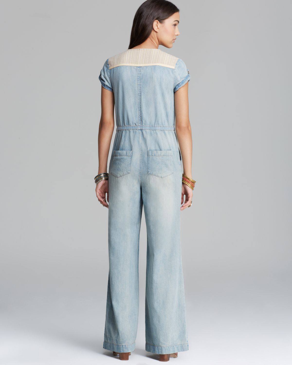 Lyst - Free People Jumpsuit Vintage Chambray Denim in Blue