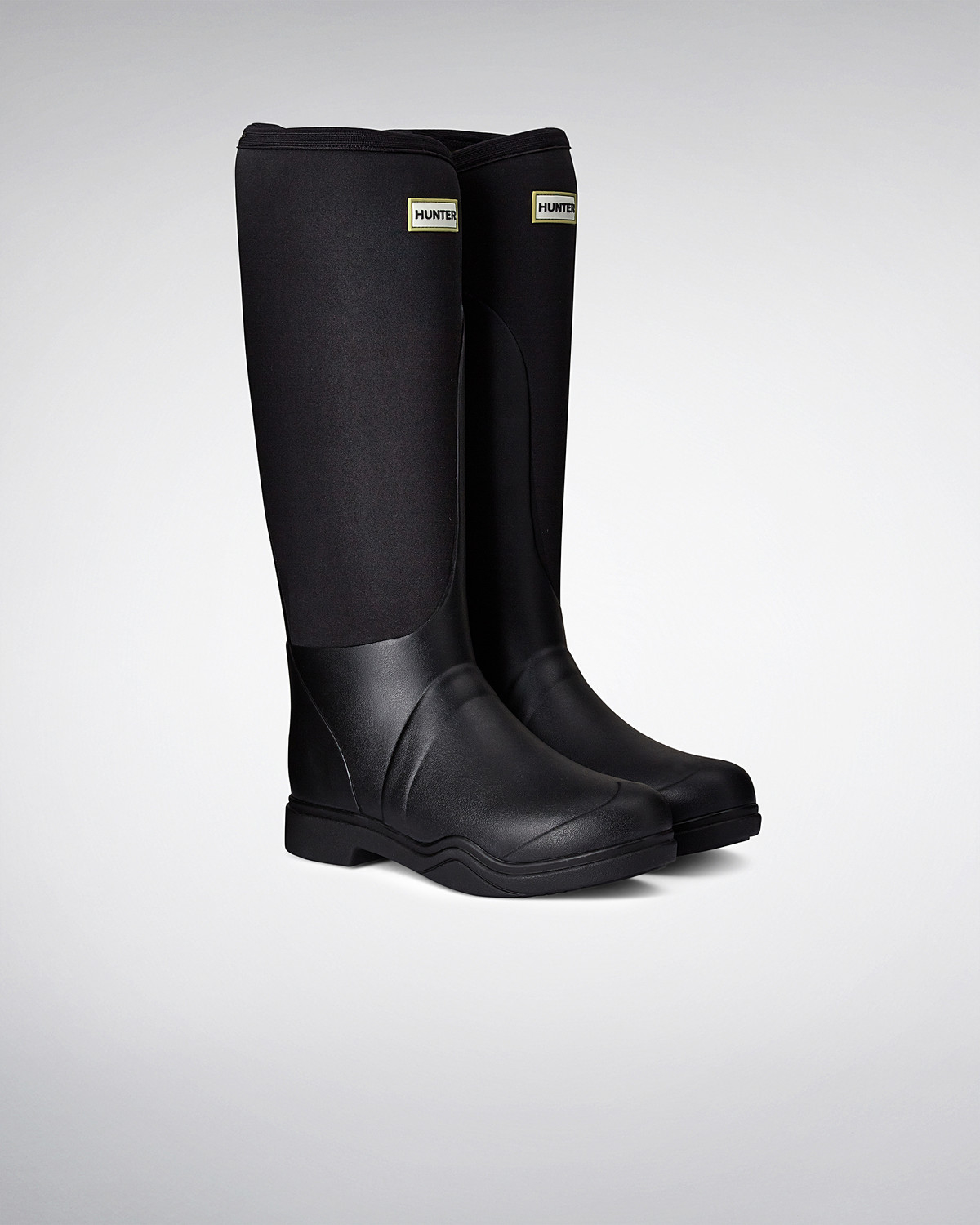 Lyst - Hunter Balmoral Equestrian Neoprene Stretch Rain Boots in Black