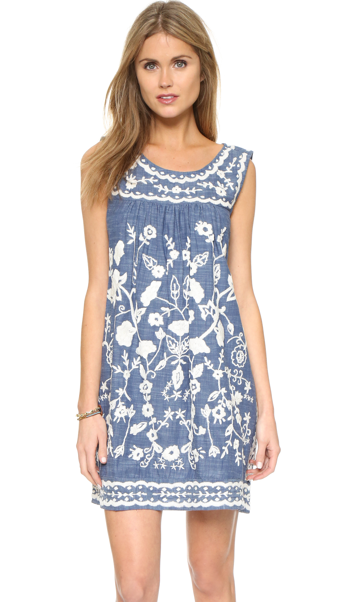 Sea Denim Embroidered Sleeveless Dress in Denim Chambray (Blue) Lyst