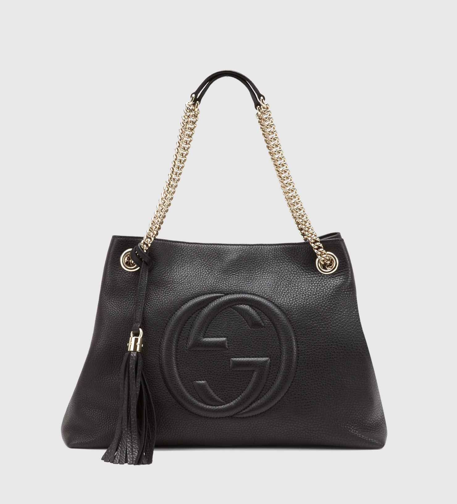 Gucci Soho Leather Shoulder Bag in Black - Lyst