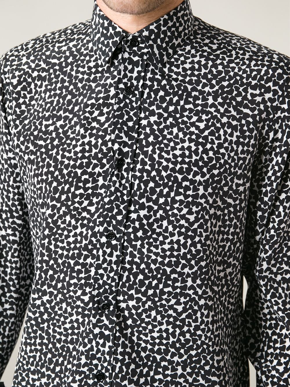 Saint laurent heart print clearance shirt