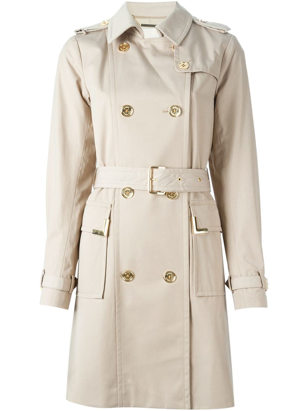 Lyst - Michael Michael Kors 'beverly' Trench Coat in Natural