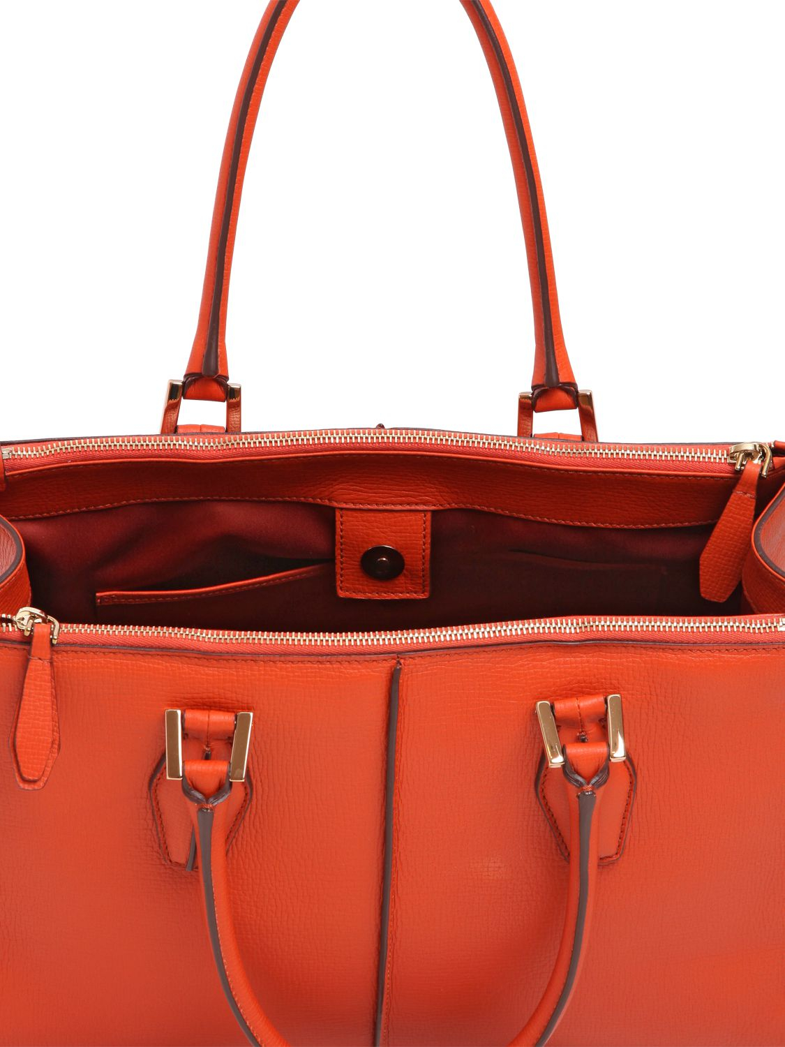 Lyst - Tod'S Medium D-Cube Double Zip Leather Bag in Orange