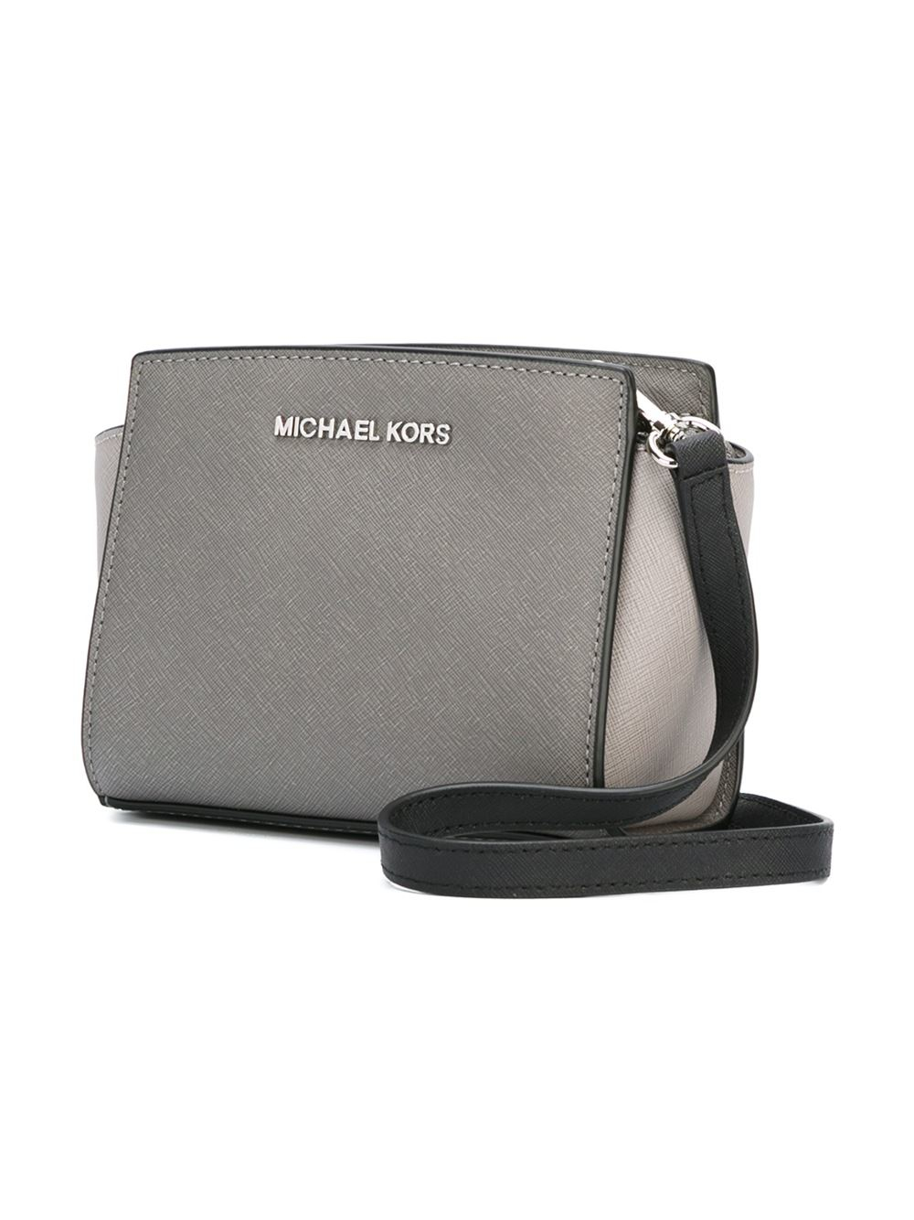 MICHAEL Michael Kors Grey Leather Studded Small Selma Crossbody Bag MICHAEL  Michael Kors