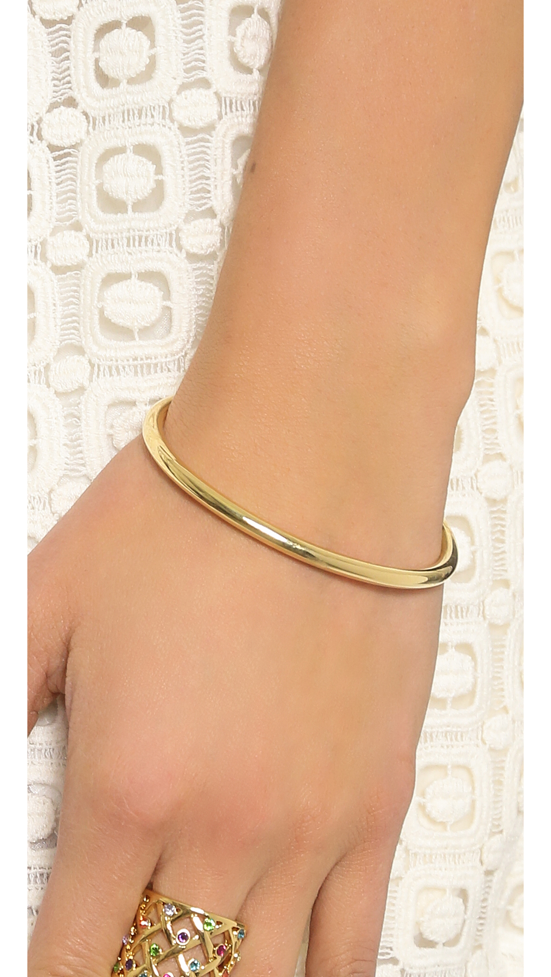 Lyst Elizabeth And James Obi Bangle Bracelet Gold Blue Green In Gallery