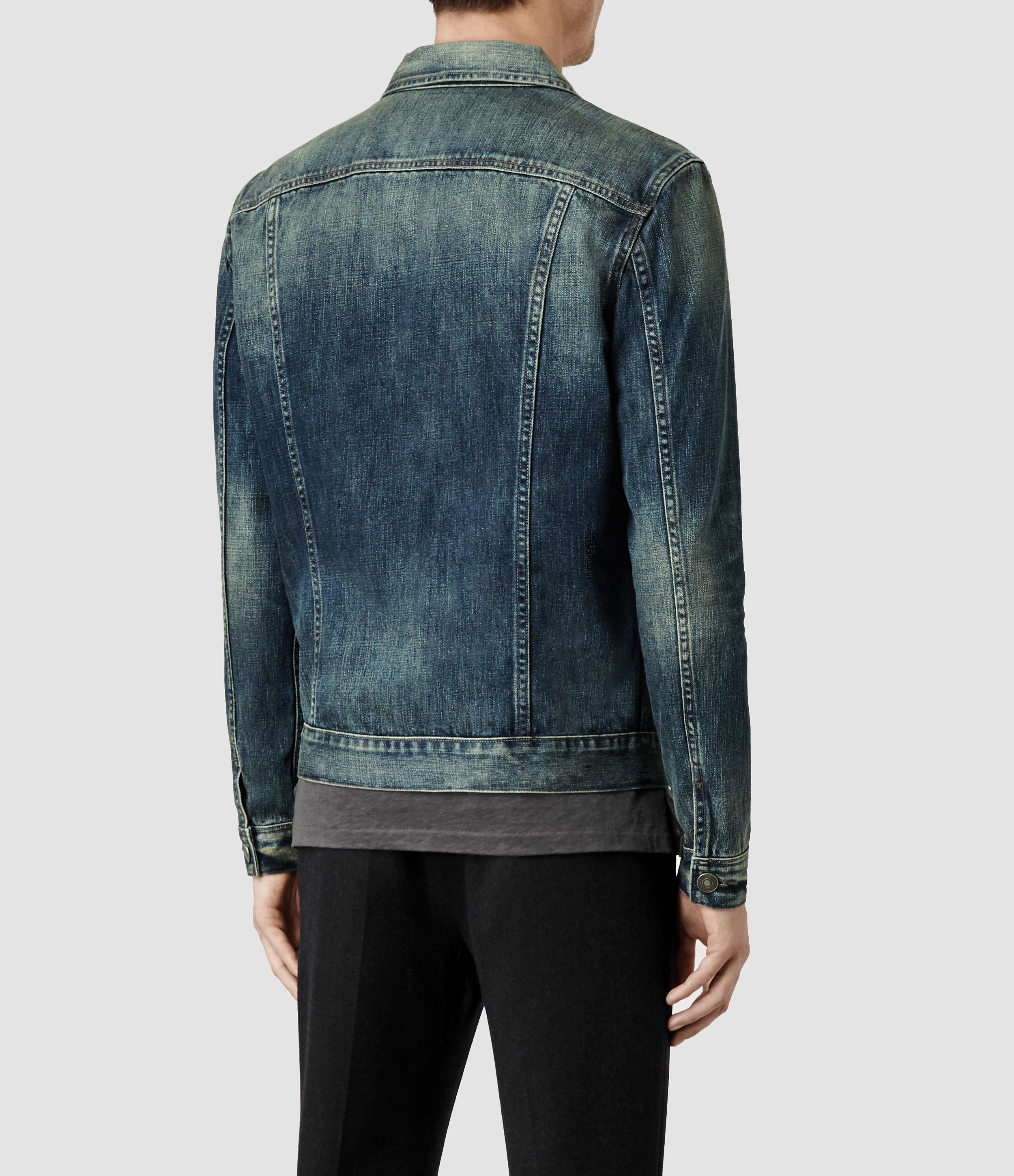 AllSaints Denim Jacket in Mid Wash (Blue) for Men Lyst