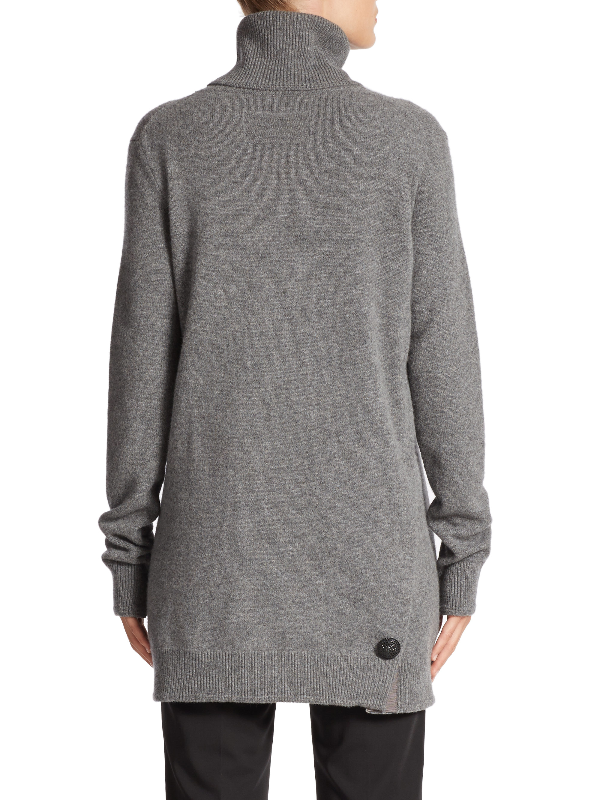 gray turtleneck tunic