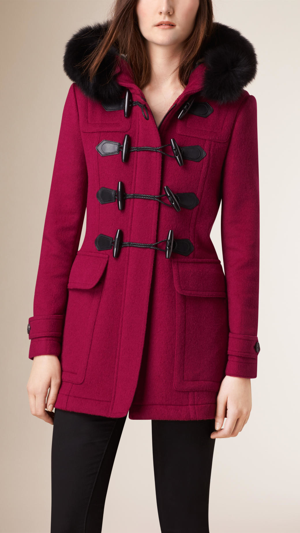 pink toggle coat