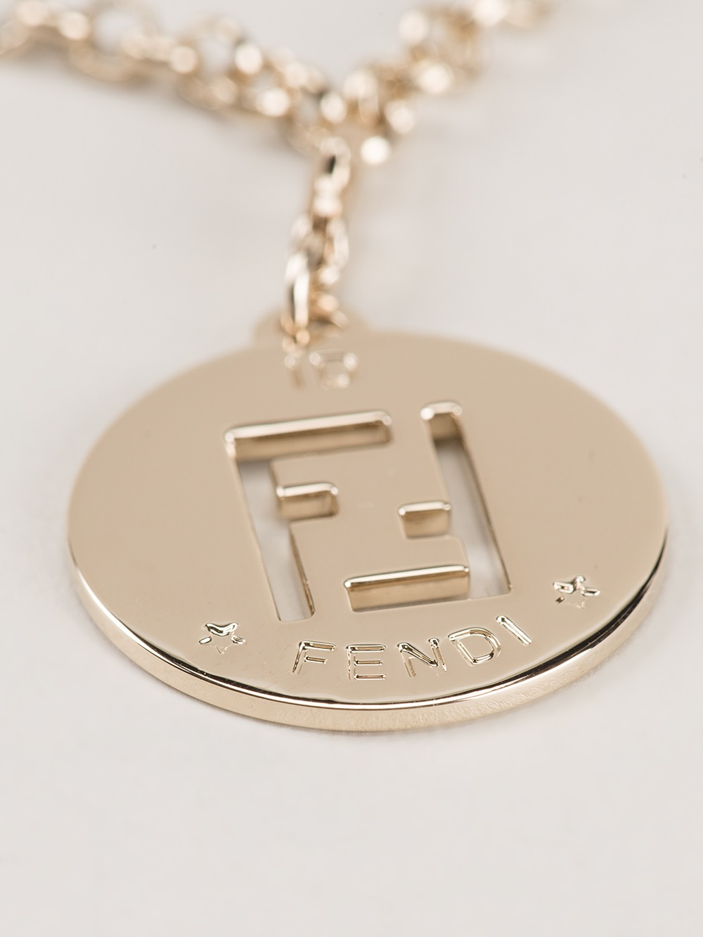 Fendi Logo Pendant Necklace In Metallic Lyst logo pendant necklace