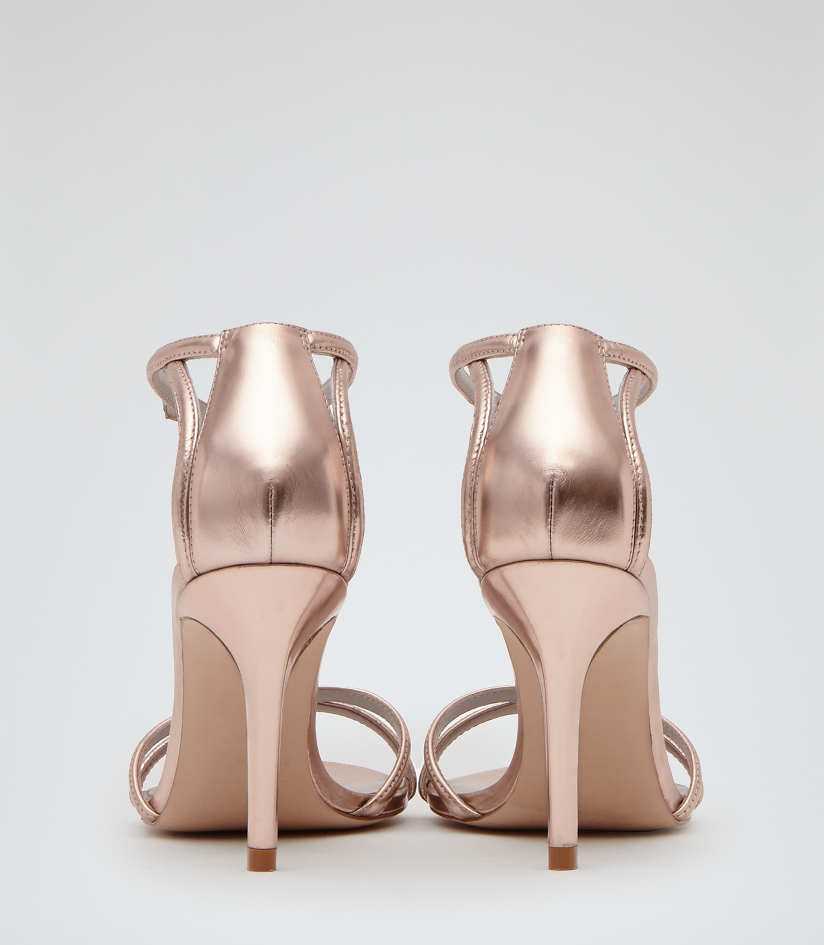 rose gold double strap sandals