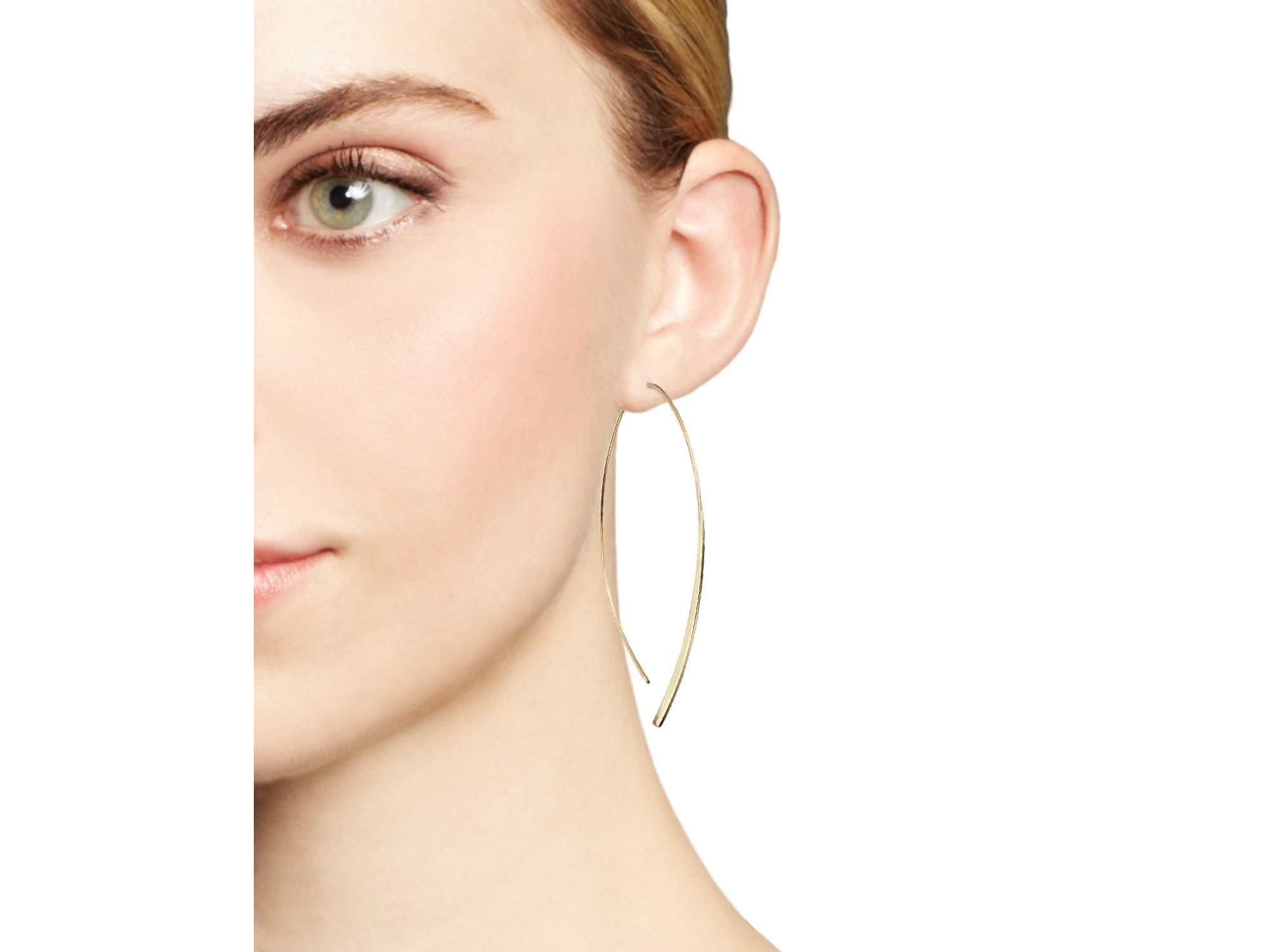 Lyst Lana Jewelry 14k Yellow Gold Small Arch Hoop Earrings In Metallic Gallery