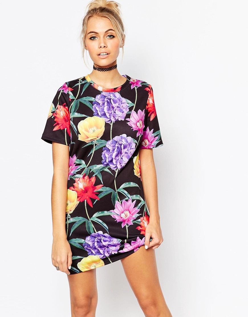 floral t shirt dress
