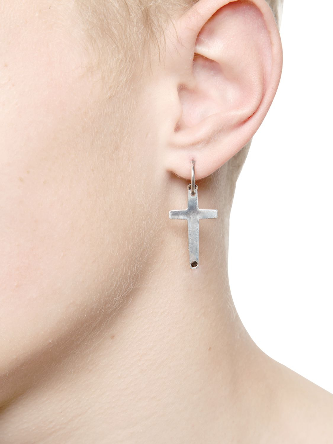 Emanuele Bicocchi Limit Ed Silver Cross Mono Earring In Metallic Lyst Gallery