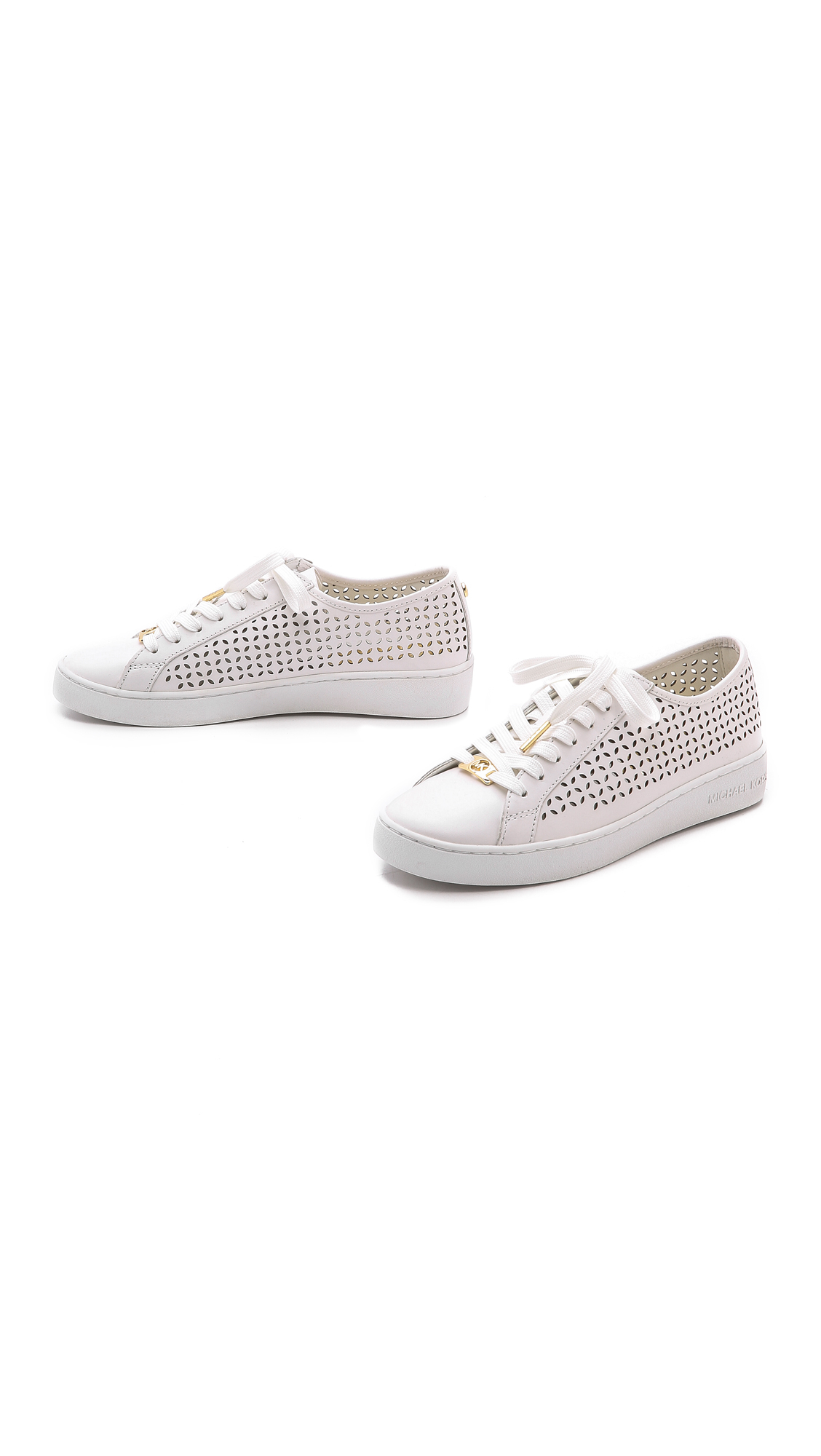 MICHAEL Michael Kors Olivia Lace Up Sneakers - Optic White | Lyst