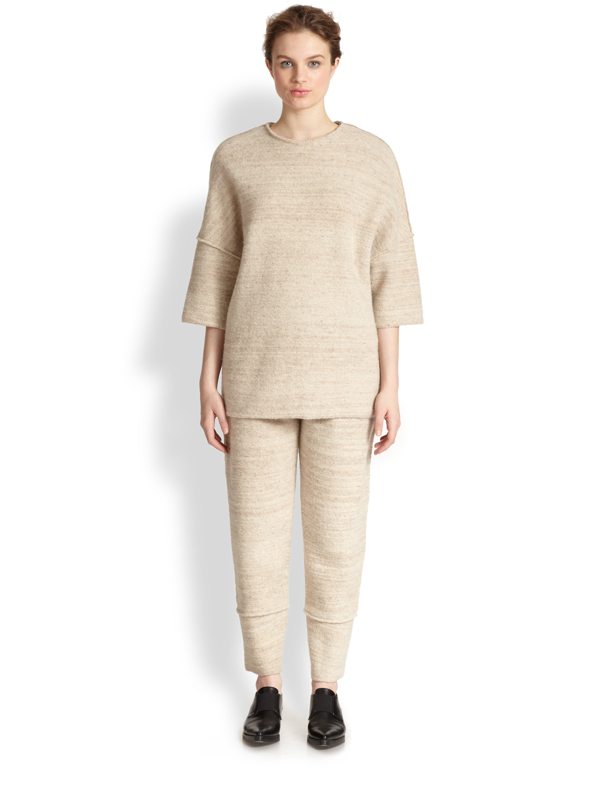 Stella McCartney Wool & Alpaca Jogging Pants in Natural - Lyst