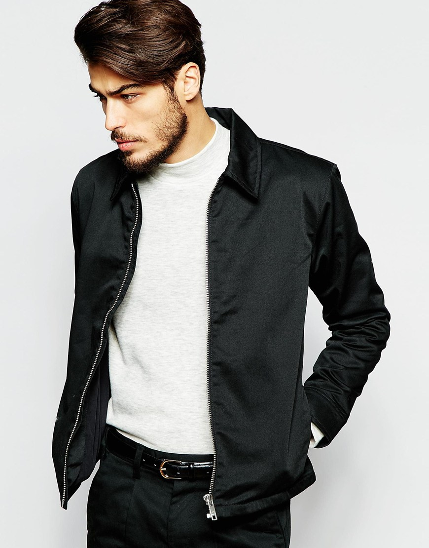ADPT Synthetic Harrington Jacket in Black for Men | Lyst