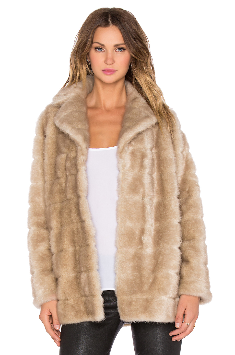 blonde fur coat