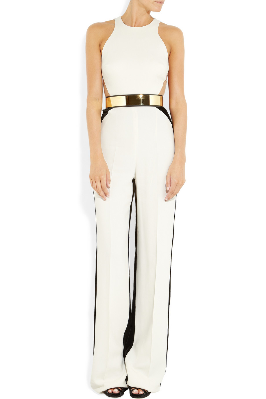 Stella McCartney Anna Stretch Cady and Velvet Jumpsuit in White - Lyst