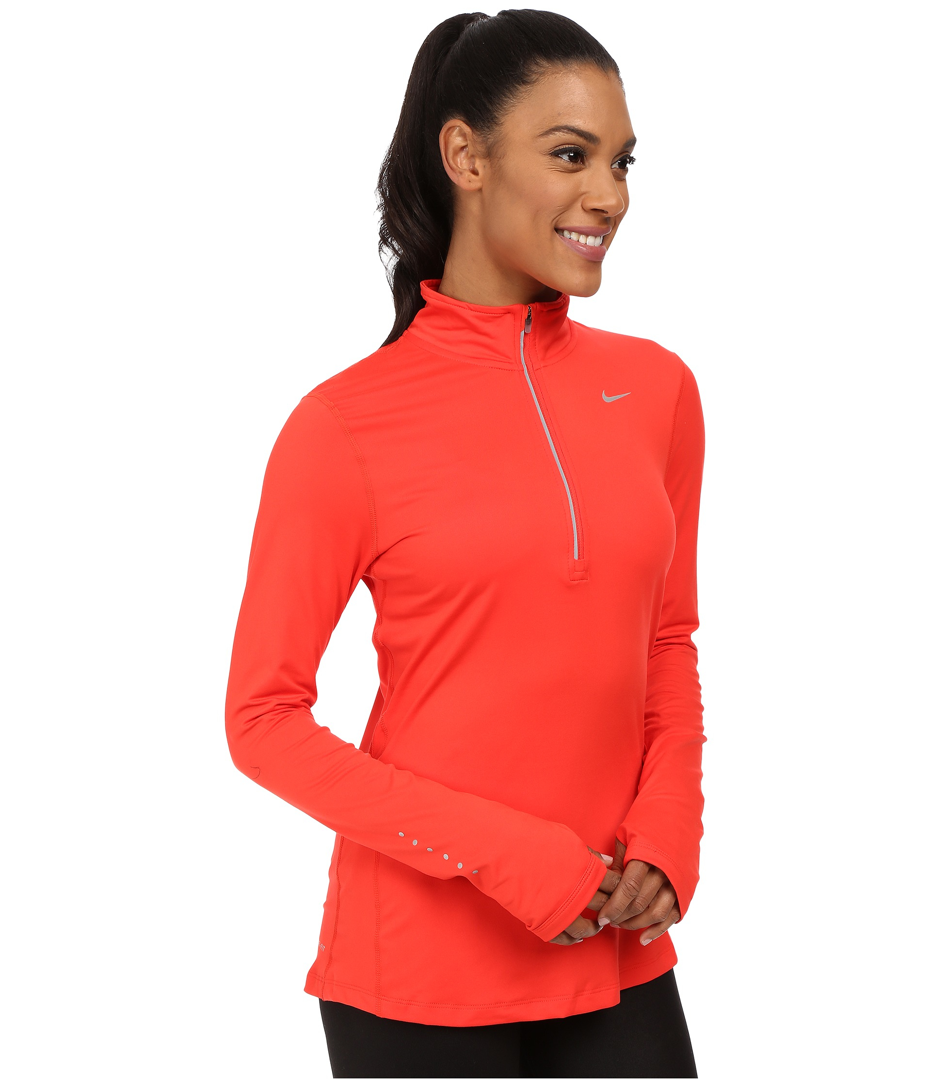 nike element half zip red