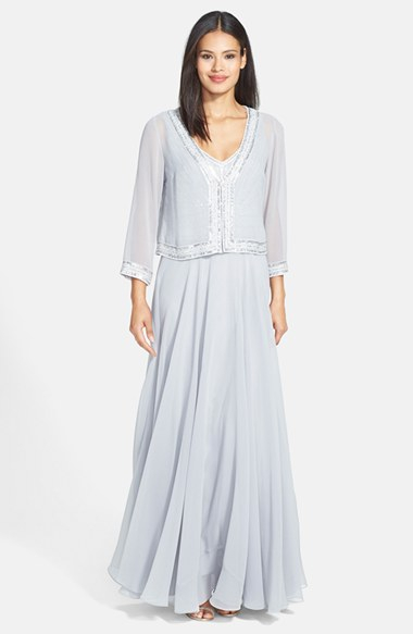 white gown with jacket