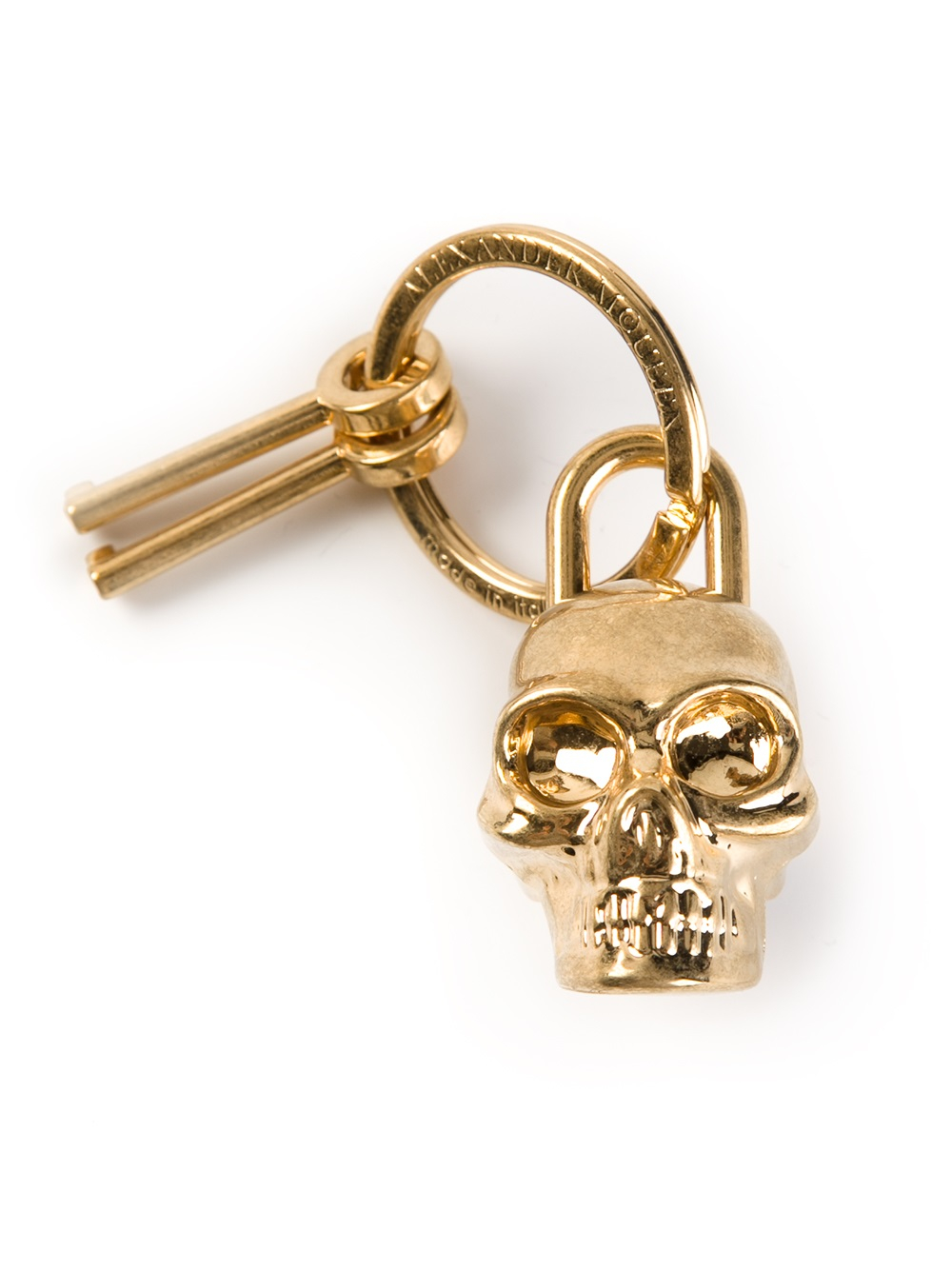 Alexander McQueen Silver and Gold Skeleton Keychain