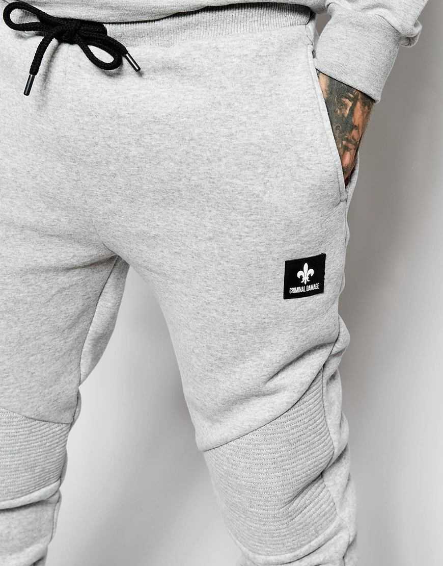 grey skinny tracksuit mens