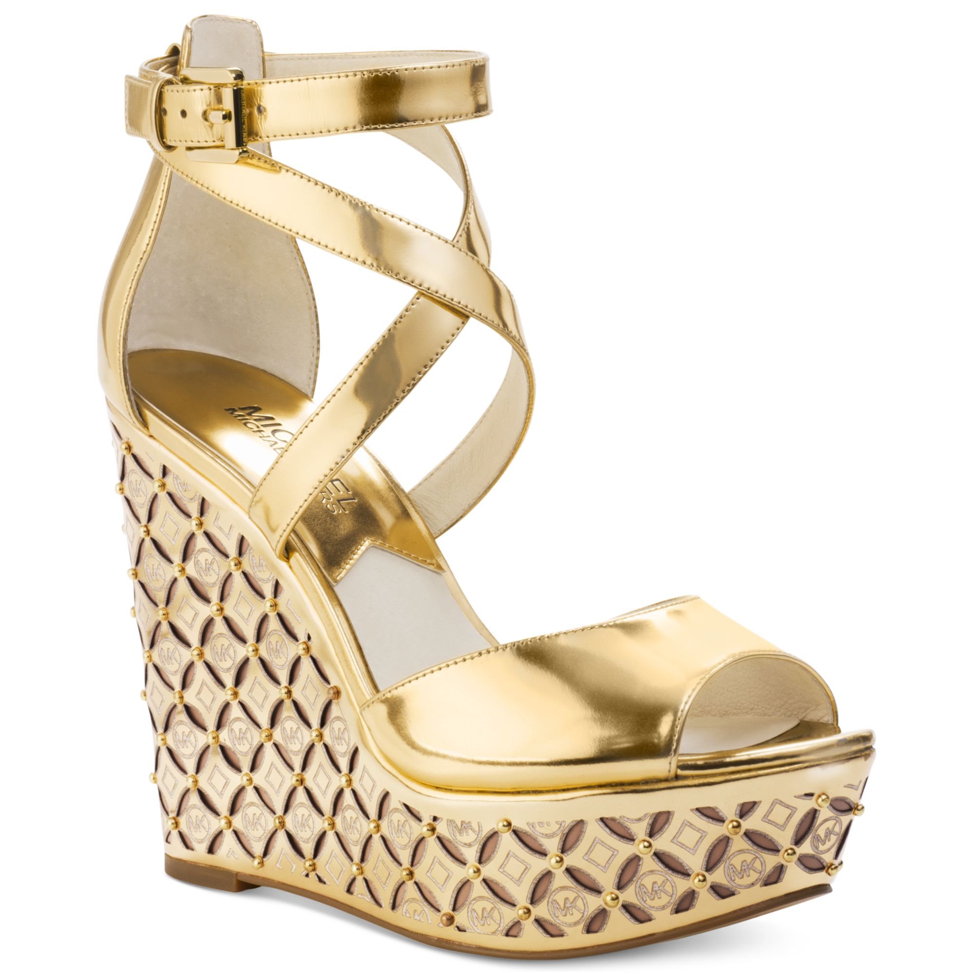 Michael Kors Michael Gabriella Platform Wedges in Metallic | Lyst