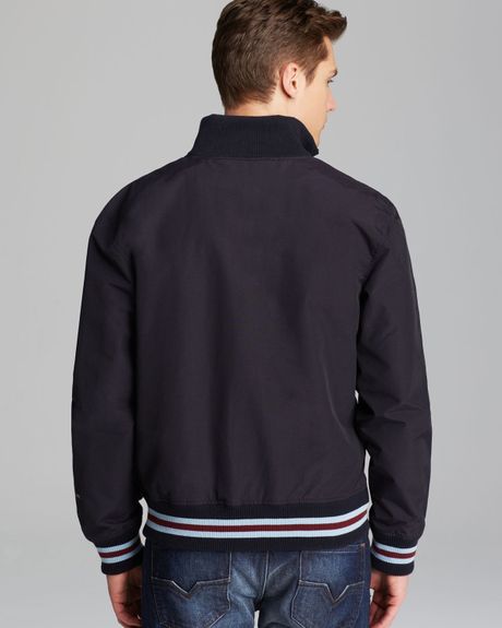 Fred Perry Tipped Nylon Bomber Jacket in Blue for Men (Navy) | Lyst
