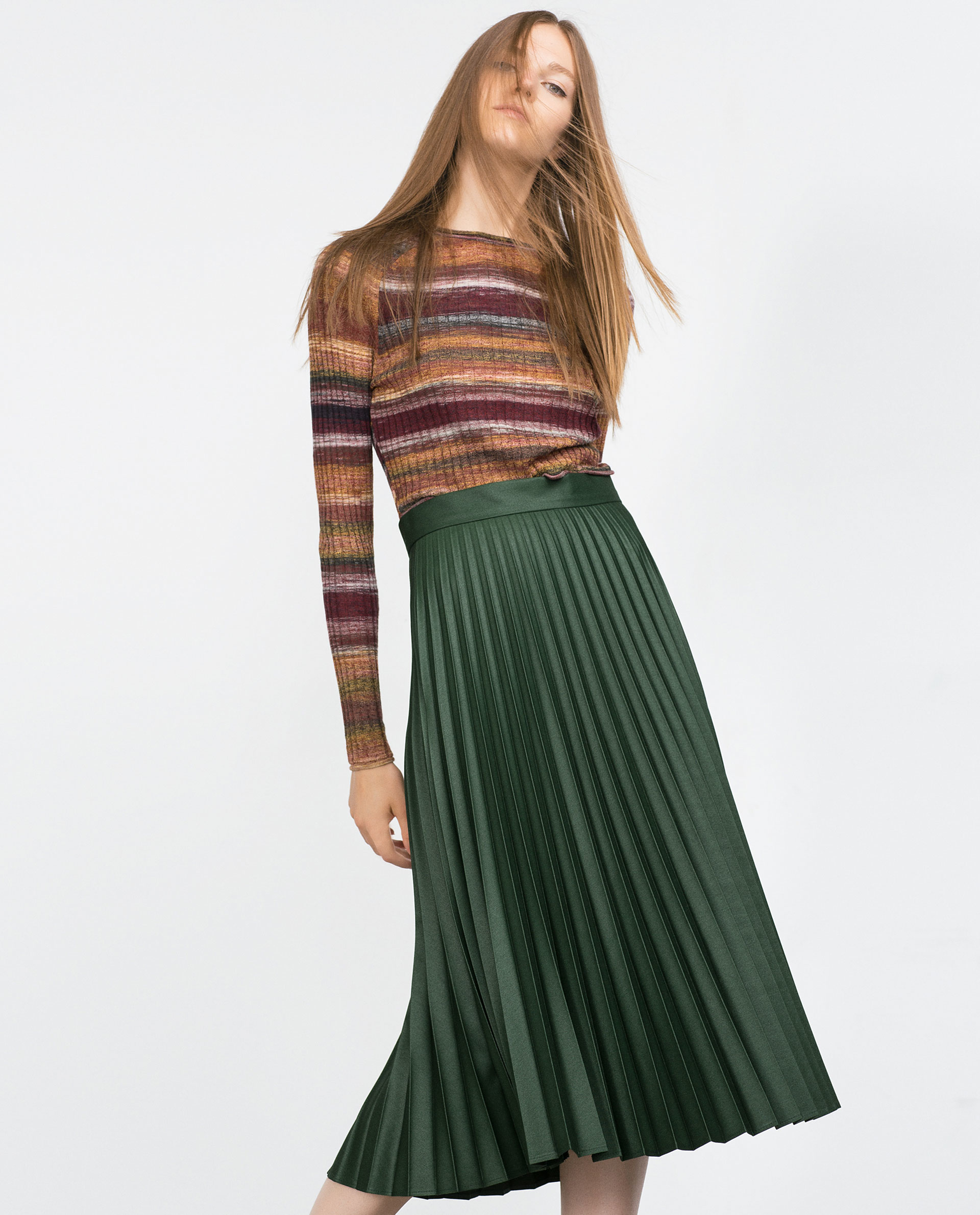 Green Pleated Skirt - Dress Ala