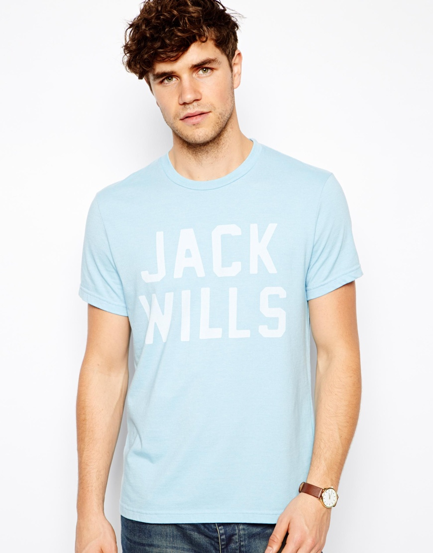 Jack wills Camberwell Tshirt With Large Logo Print in Blue for Men Lyst