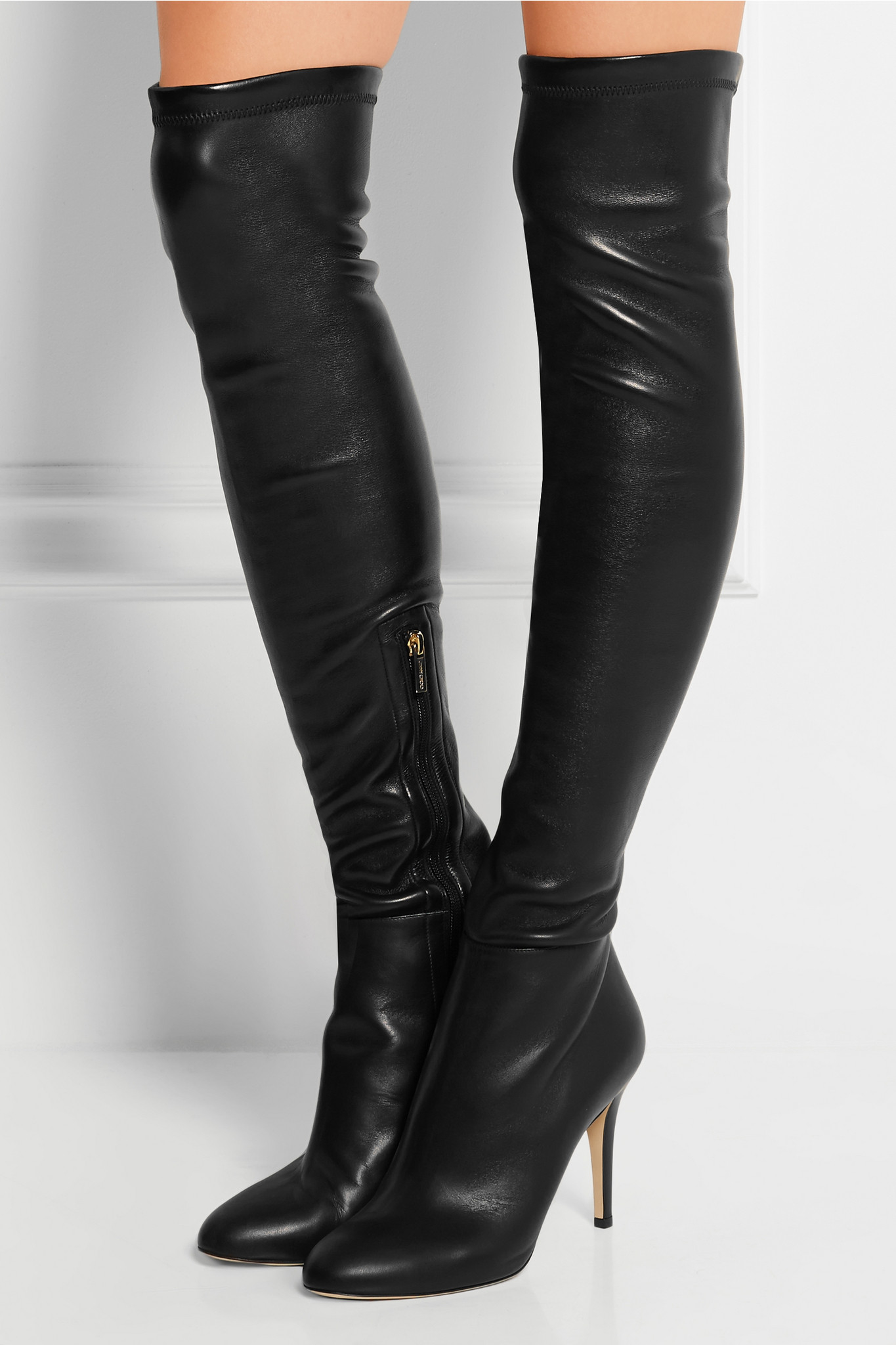Jimmy Choo Toni Stretchleather Overtheknee Boots in Black Lyst