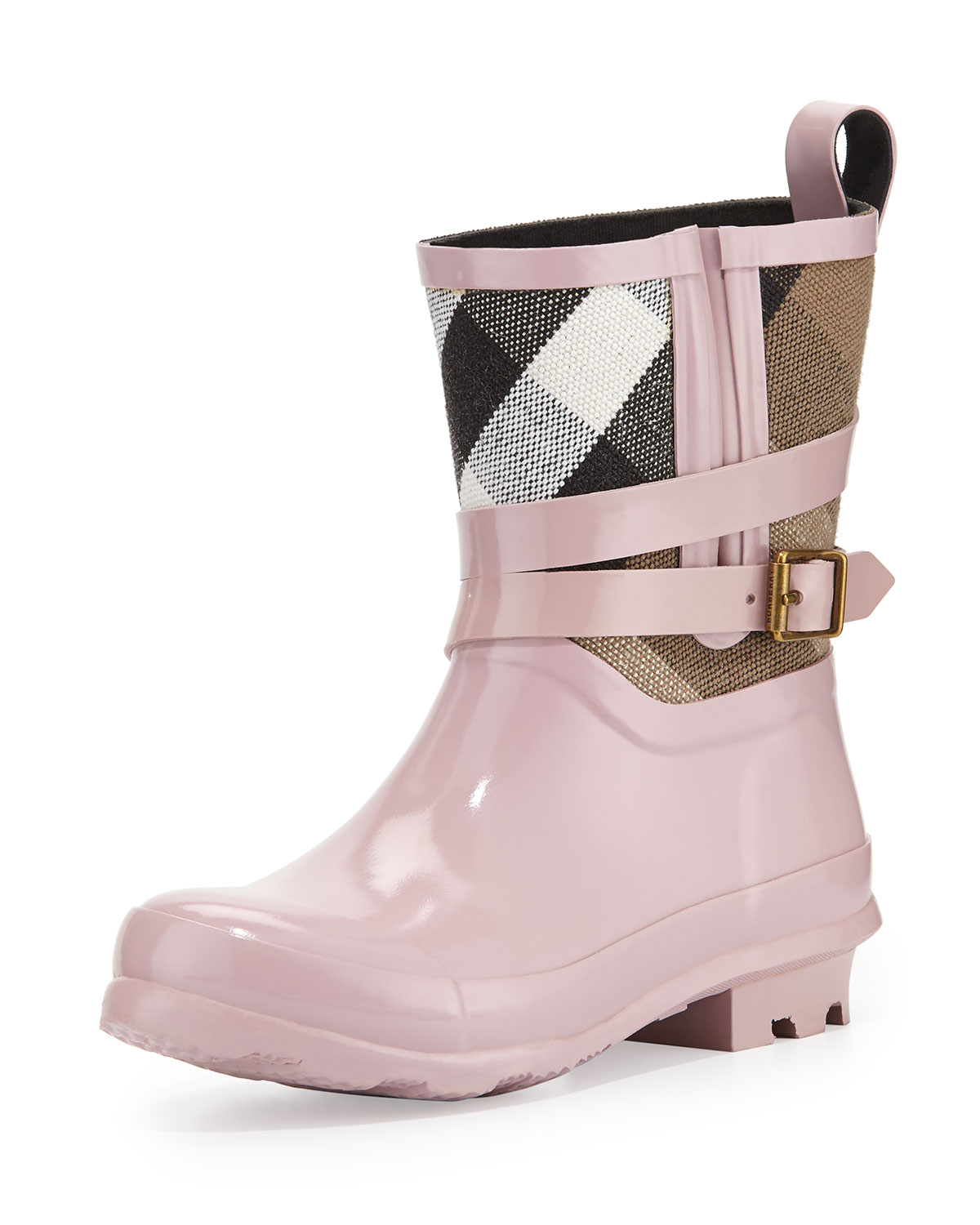 pink burberry boots