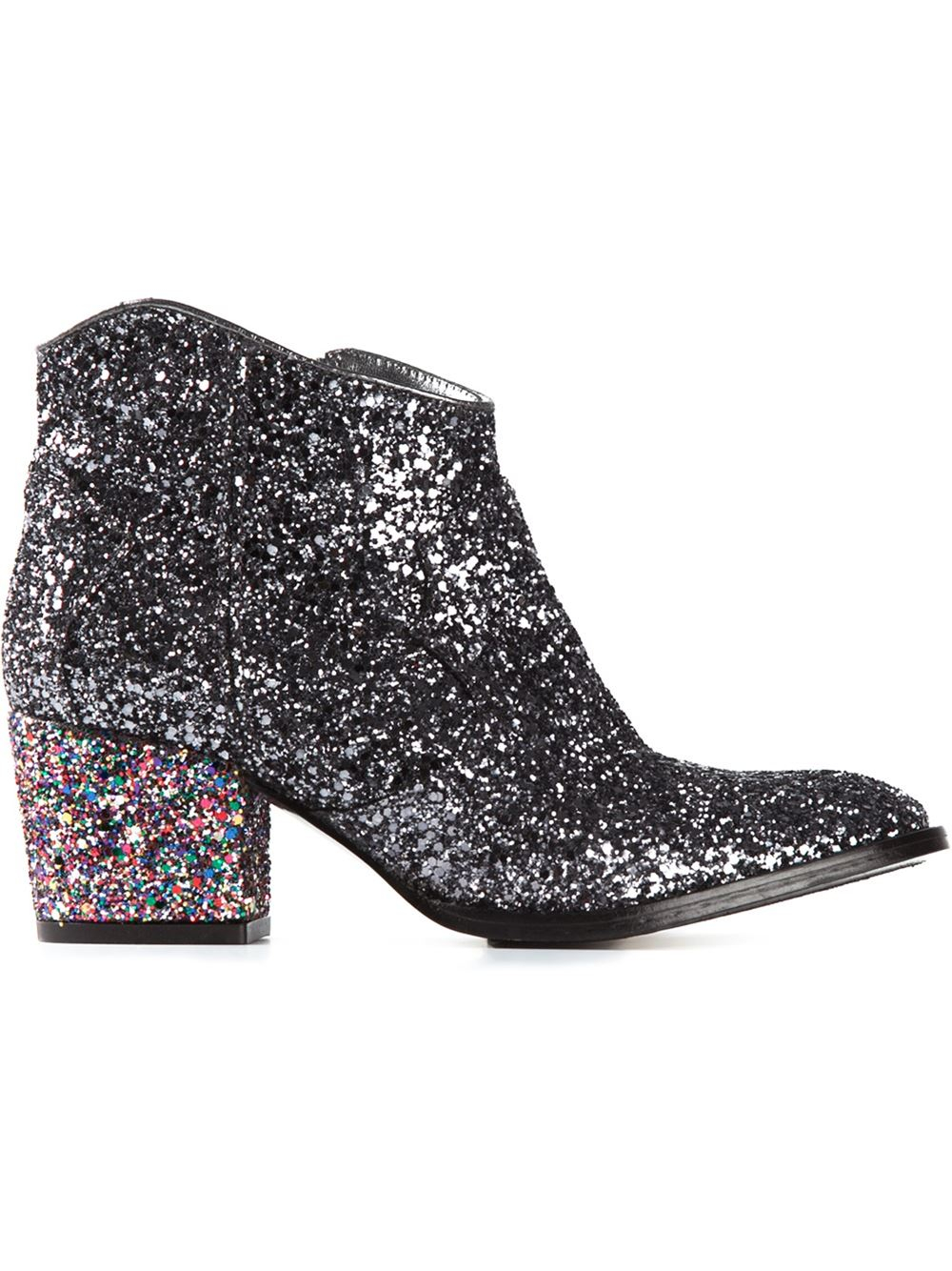 metallic shimmer booties