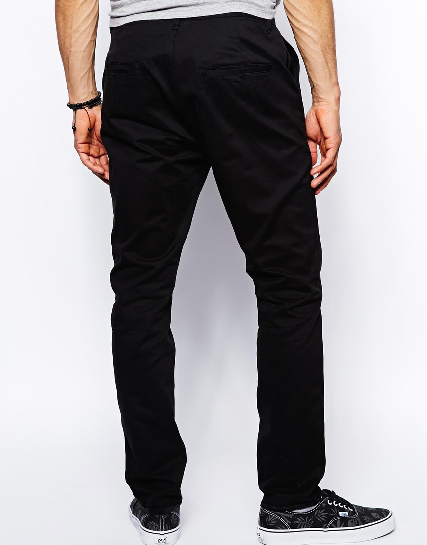 black tapered chinos