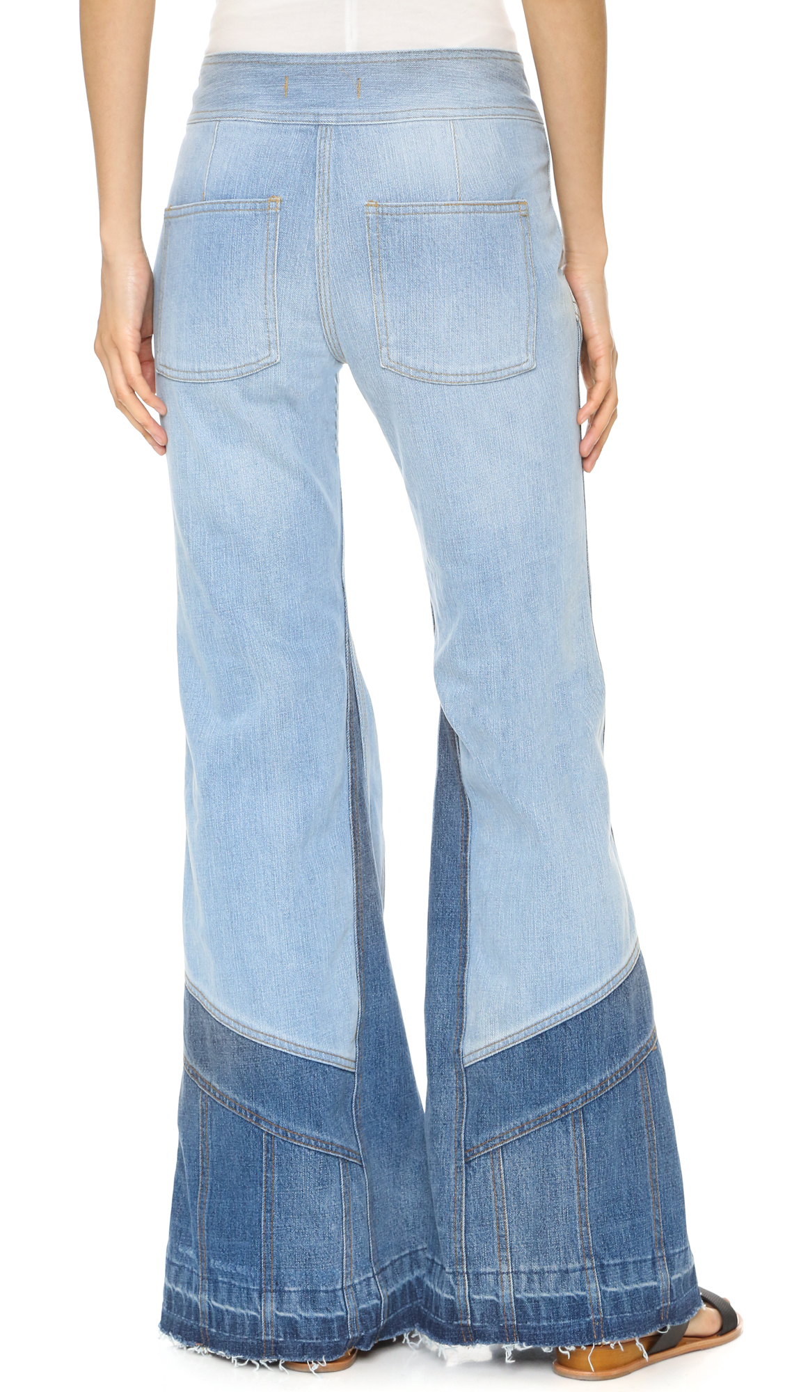 blue flare pants
