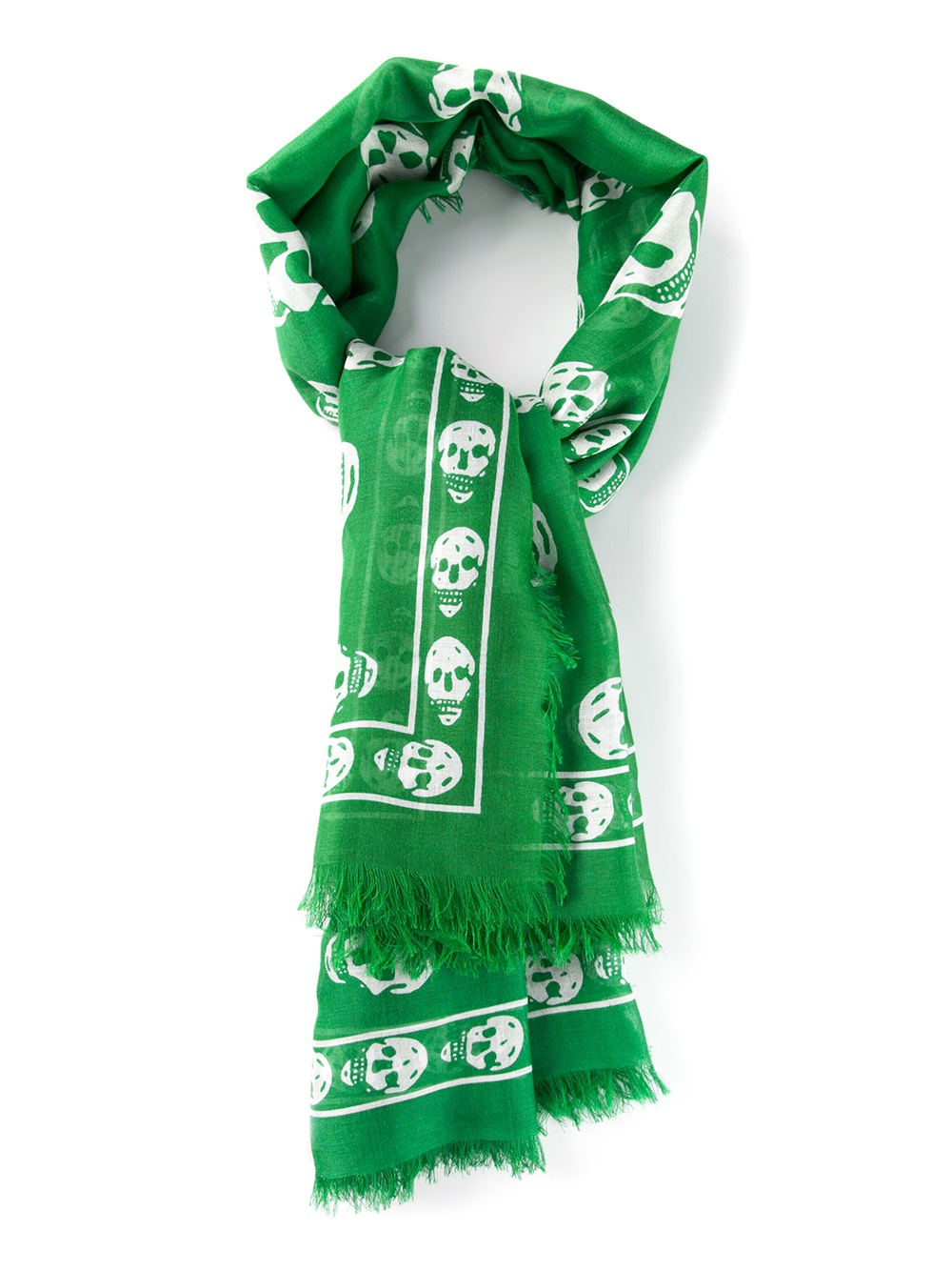 Alexander McQueen Skull Print Scarf in Green Lyst