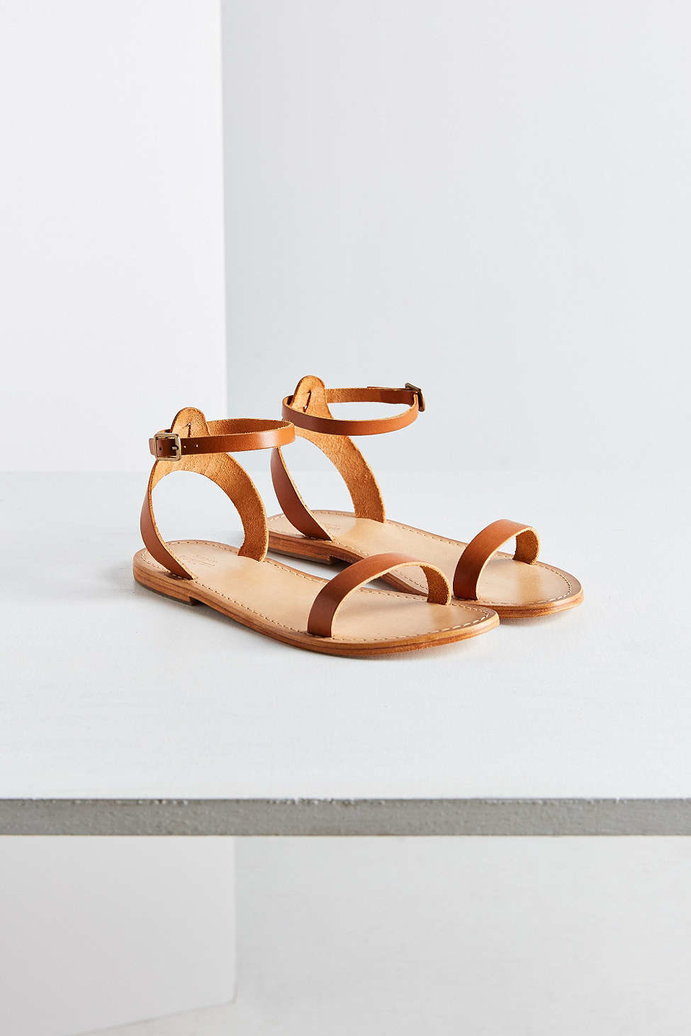 Urban Outfitters Hazel Leather Thin Strap Sandal in Brown | Lyst