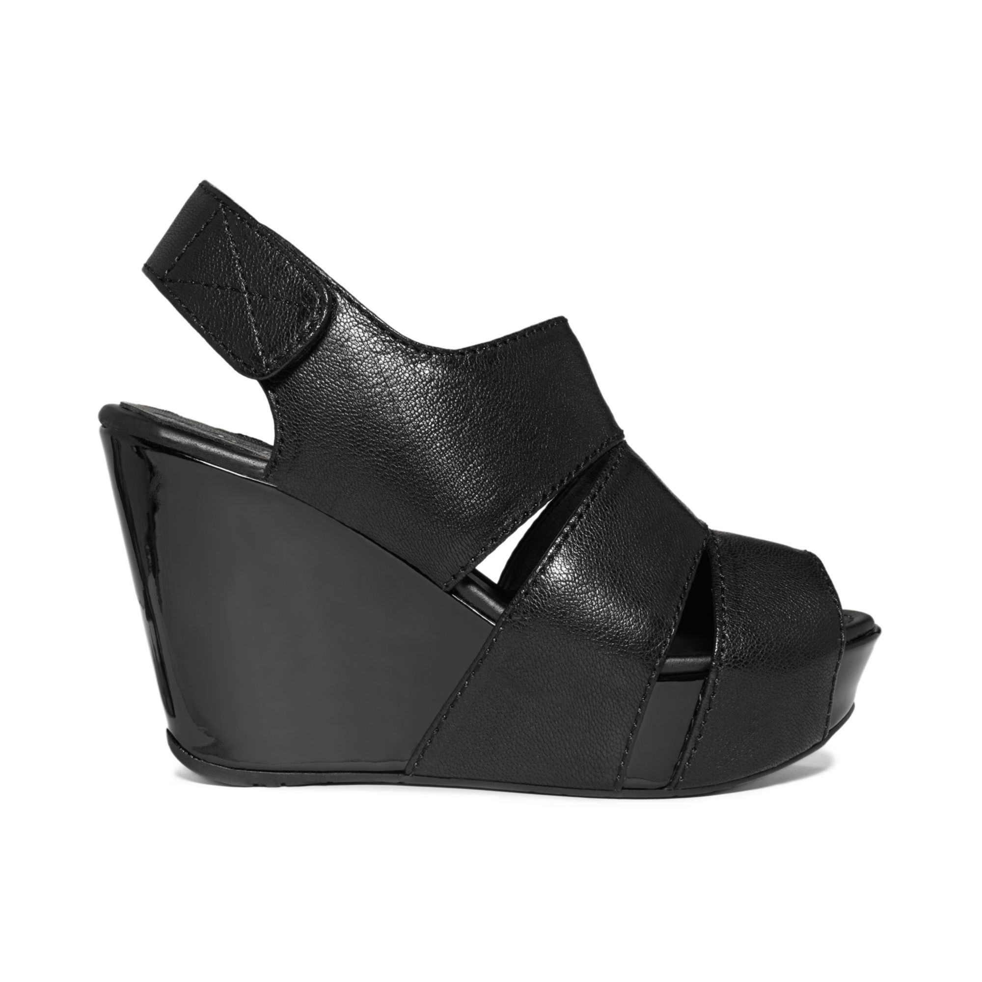 Kenneth Cole Reaction Good Sole Platform Wedge Sandals in Black | Lyst
