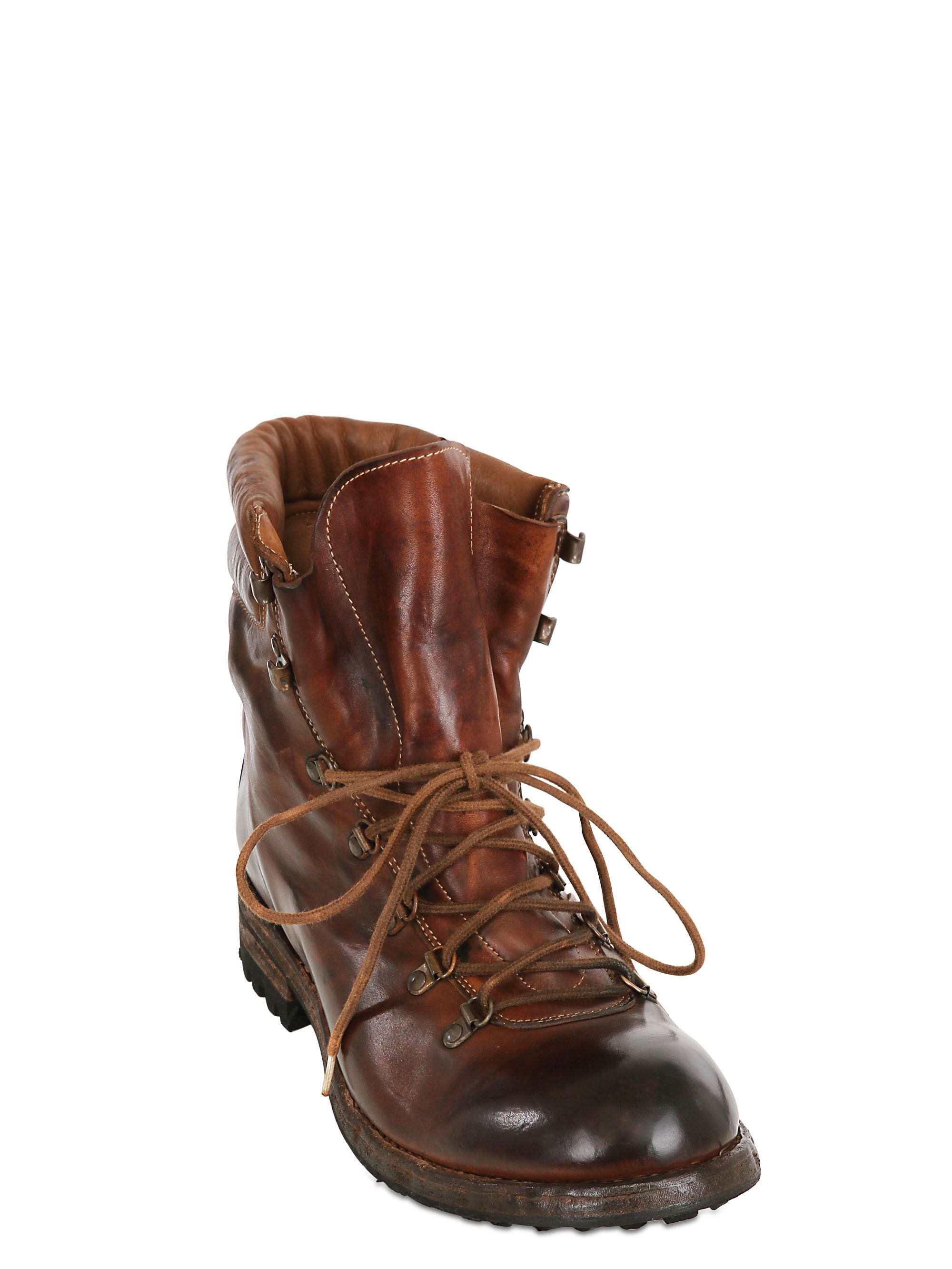 Lyst Officine Creative Vintaged Washed Leather Boots in Brown for Men