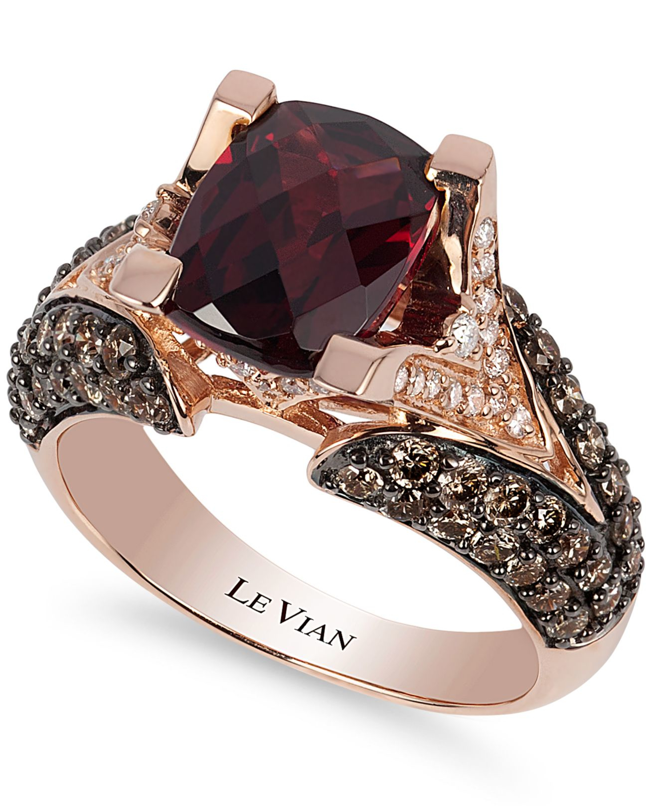 Le vian Chocolate Diamond (11/5 Ct. T.w.) And White Diamond Accent Ring In 14k Rose Gold in Red