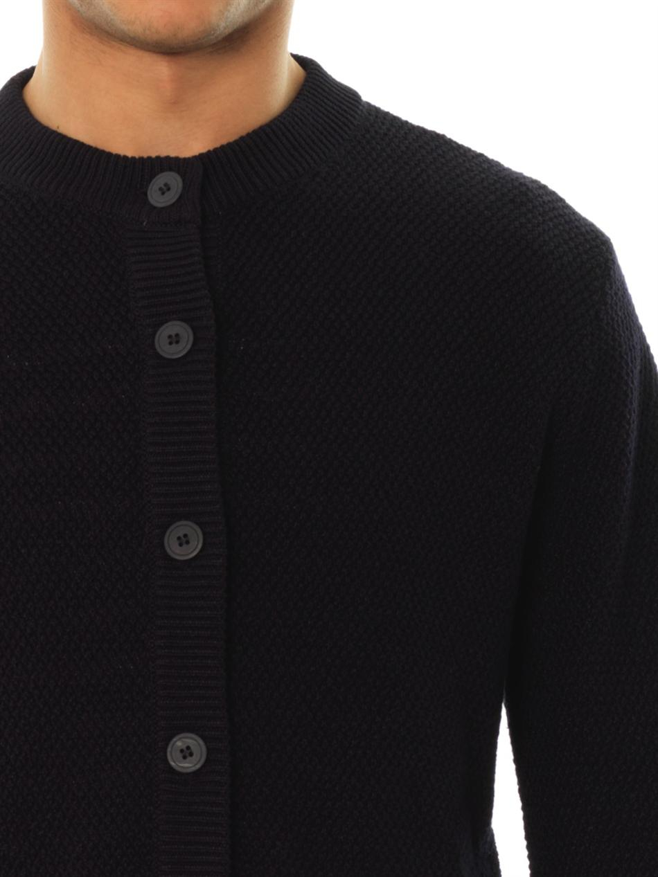 A.P.C. Navy Crewneck Cardigan in Blue for Men - Lyst