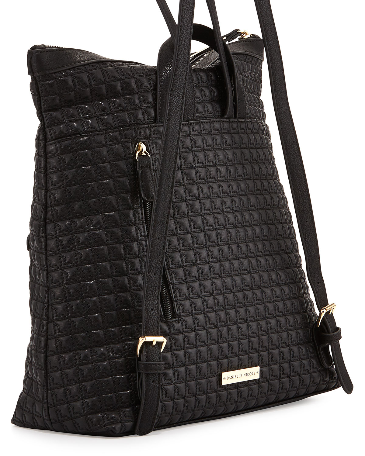 Danielle nicole Quilted ZipTop Backpack in Black (BLK) Lyst