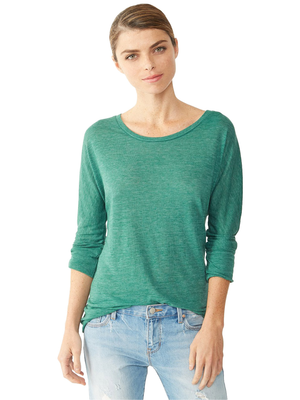 Lyst Alternative Apparel Dolman Sheer EcoGauze Top in Green