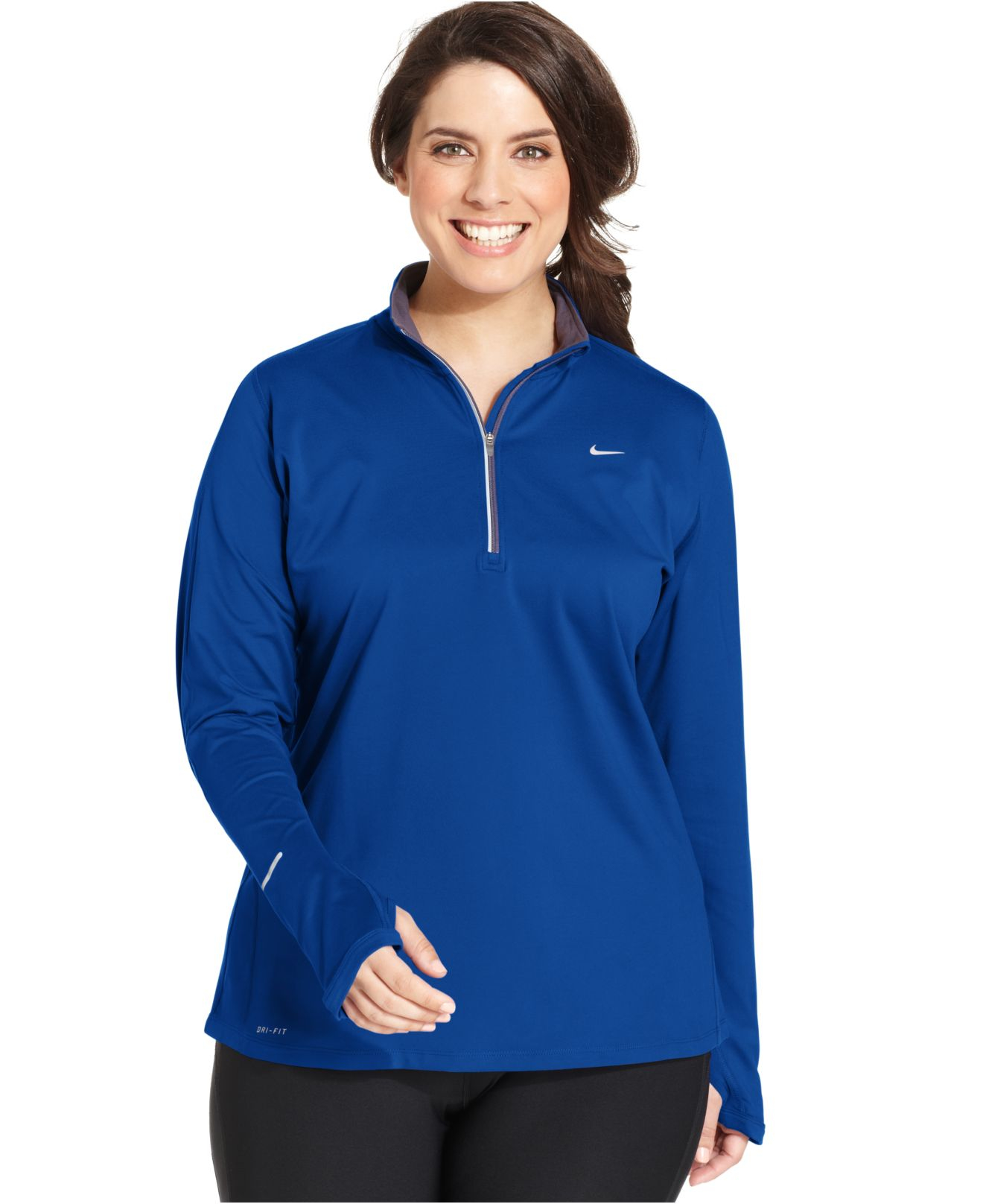 nike plus size long sleeve dri fit running top
