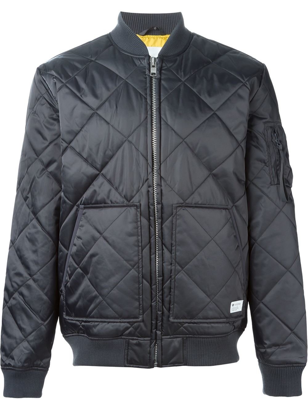 adidas Originals Quilted Bomber Jacket in Grey (Grey) for Men - Lyst