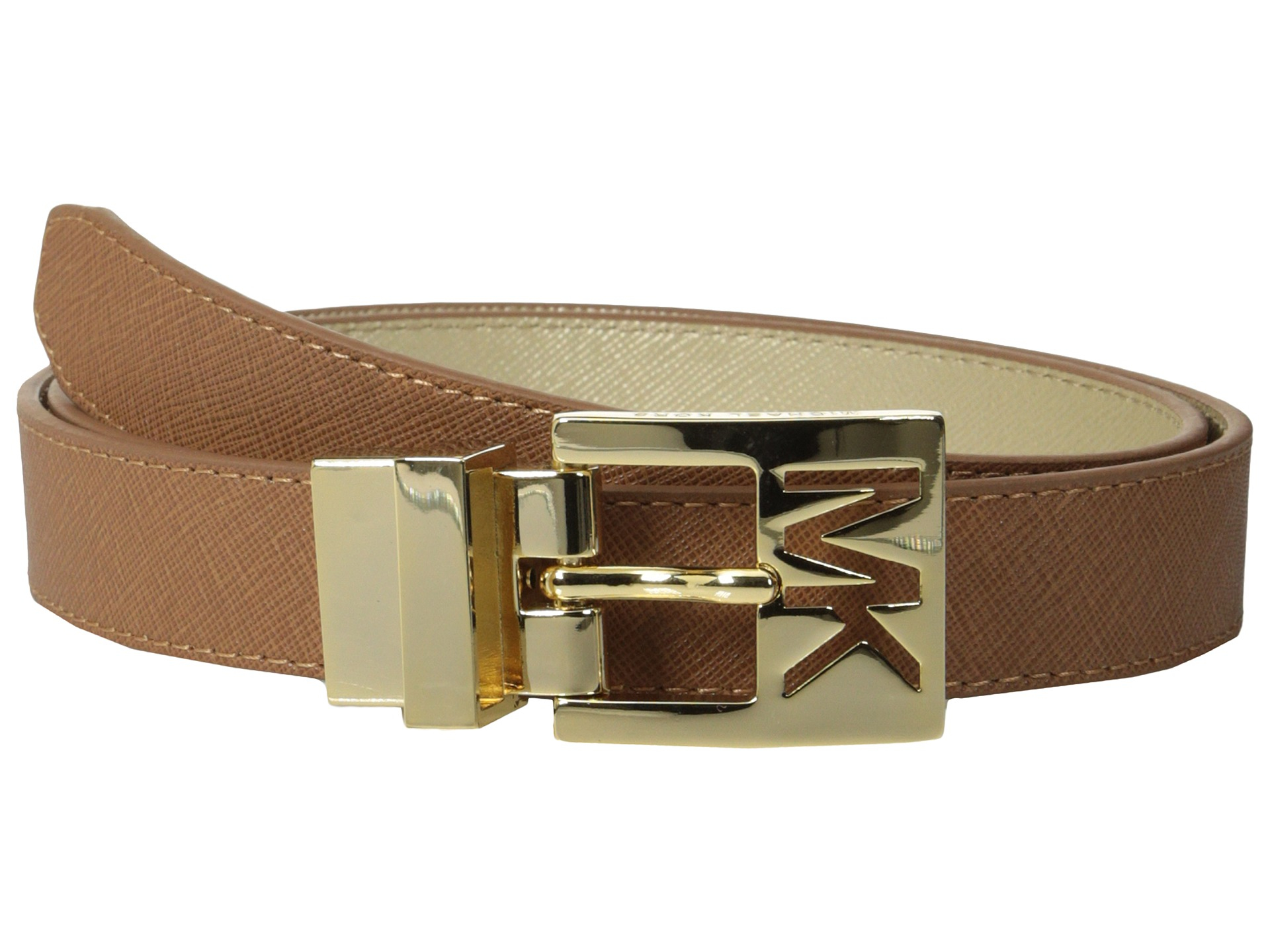 MICHAEL Michael Kors Brown 25mm Reversible Saffiano To Metallic