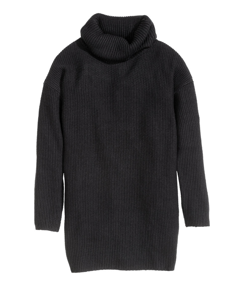 H&M Oversized Polo-Neck Jumper in Black - Lyst
