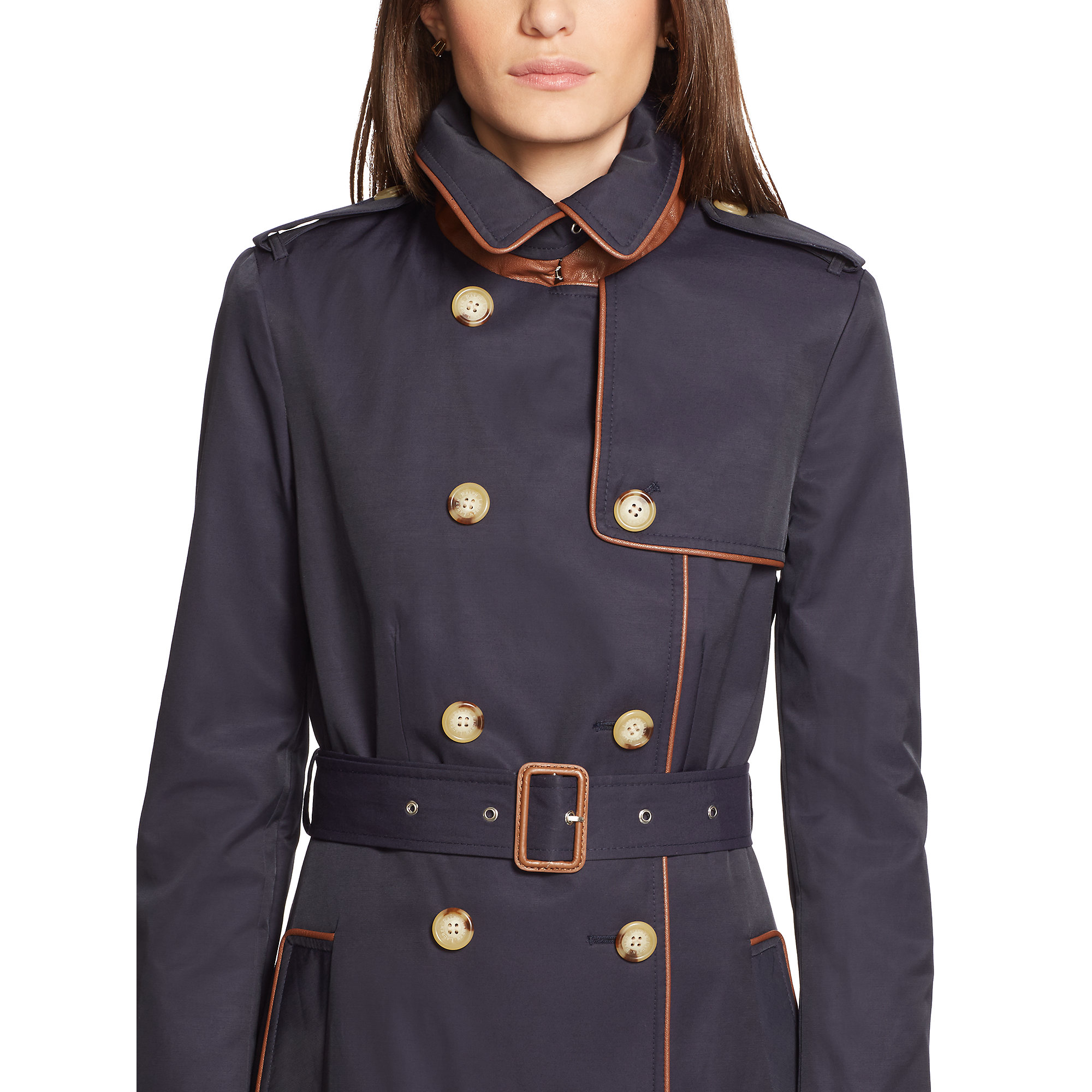 Bcbgeneration Faux Leather Trim Trench Coat Nordstrom Previous Next