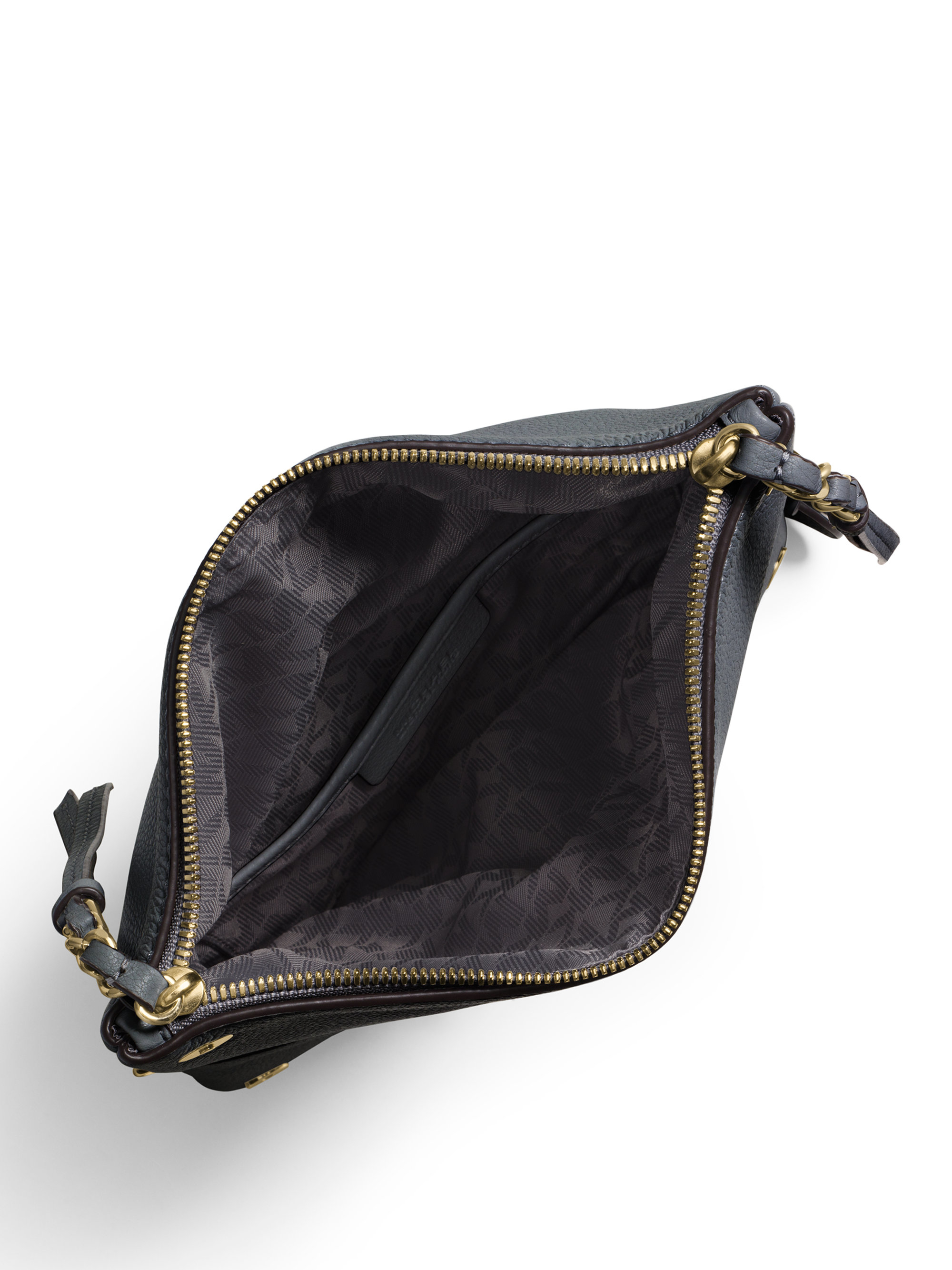 MICHAEL Michael Kors Corinne Medium Leather Messenger Bag in Black - Lyst